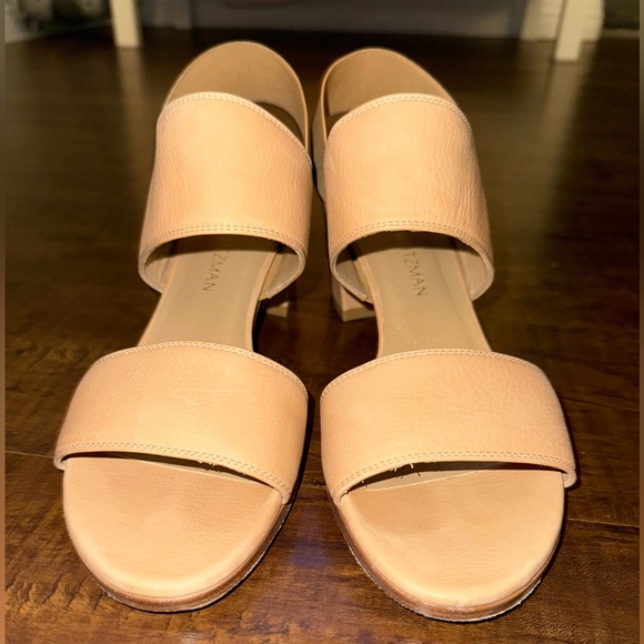 Stuart Weitzman Nude Block Heel Sandals - Picture 4 of 9